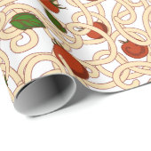 Spaghetti Pasta Italienisches Essen mit Tomate Geschenkpapier (Rolleneckpunkt)