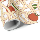 Spaghetti Pasta Italienisches Essen mit Tomate Geschenkpapier (Rolleneckpunkt)