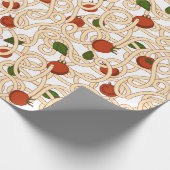 Spaghetti Pasta Italienisches Essen mit Tomate Geschenkpapier (Ecke)
