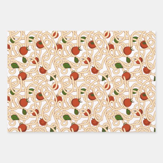 Spaghetti Pasta Italienisches Essen mit Tomate Geschenkpapier Set (Vorderseite)