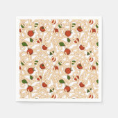 Spaghetti Pasta Italienisches Essen mit Tomate Serviette (Vorderseite)