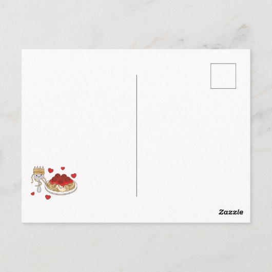 Spaghetti Pasta machen Postkarte (Rückseite)