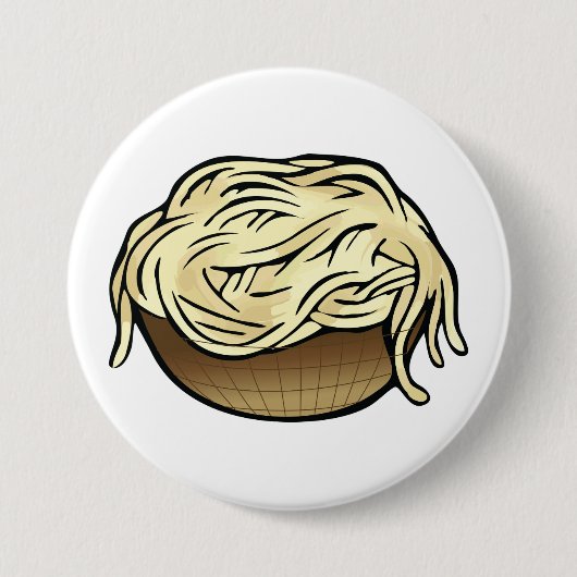 Spaghetti Pasta Noodle Food Button (Vorderseite)