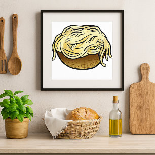 Spaghetti Pasta Noodle Food Poster
