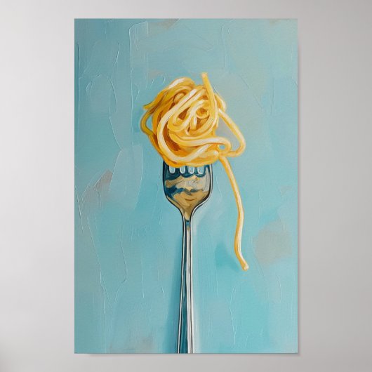 Spaghetti Pasta on Fork Poster (Vorne)