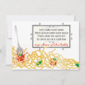 Spaghetti Pasta Sauce Kochbuch Kochkarte Einladung (Vorderseite)