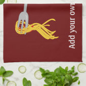 Spaghetti Pasta über Fork Design Handtuch (Gefaltet)