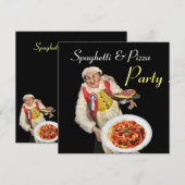 SPAGHETTI & PIZA PARTY, ITALIEN KÜCHE, rot Einladung (Vorne/Hinten)