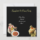 SPAGHETTI & PIZA PARTY, ITALIEN KÜCHE, rot Einladung (Rückseite)