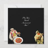 SPAGHETTI & PIZA PARTY, ITALIEN KÜCHE, rot Einladung (Rückseite)