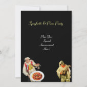 SPAGHETTI & PIZZA PARTY, RESTAURANT schwarz grün Einladung (Rückseite)