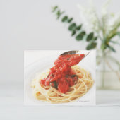 Spaghetti Pomodoro Postkarte (Stehend Vorderseite)