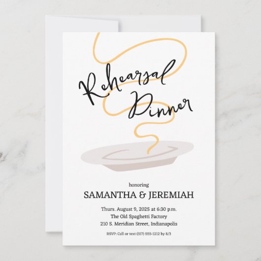 Spaghetti Probe Dinner Einladung (Vorderseite)