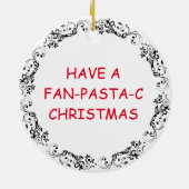Spaghetti Pun Christmas Keramik Ornament (Hinten)