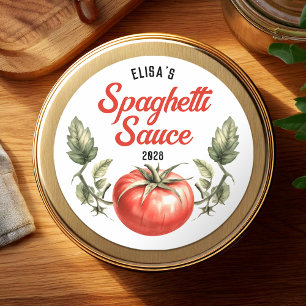 Spaghetti-Sauce im vintage Stil Einmachglas-Dekor Runder Aufkleber