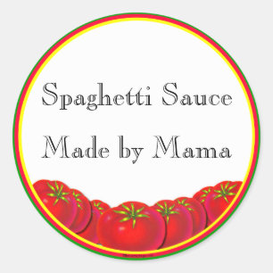 Spaghetti Sauce - individuell anpassbare Canning L Runder Aufkleber