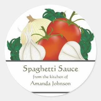 Spaghetti Sauce Ingredients Runder Aufkleber