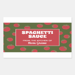 Spaghetti-Sauce, Marinara oder Tomatenjar Rechteckiger Aufkleber