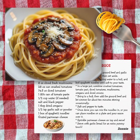 Spaghetti Sauce Recipe Postkarte