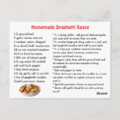 Spaghetti-Sauce-Rezept Postkarte (Rückseite)