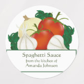 Spaghetti-Sauce-Zutaten, die das Lebensmitteletike Etiketten (Design 2)