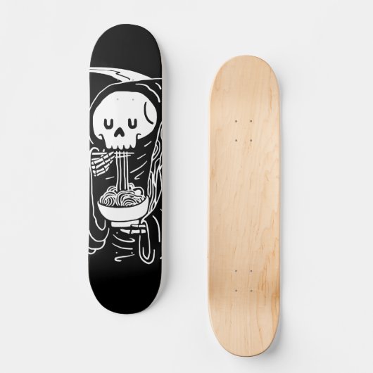 Spaghetti Sensenmann minimalistisches Skateboardde Skateboard (Vorderseite)