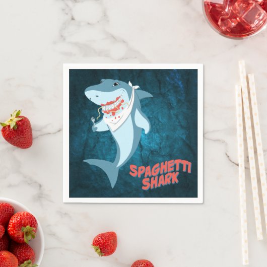 Spaghetti Shark Serviette (Beispiel)