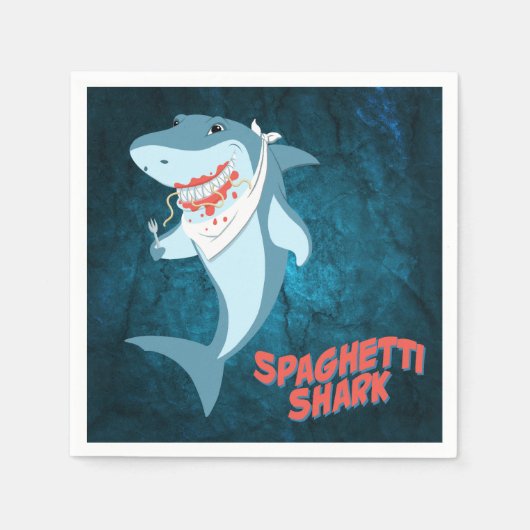 Spaghetti Shark Serviette (Vorderseite)