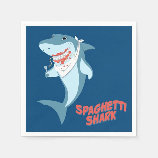 Spaghetti Shark Serviette (Vorderseite)