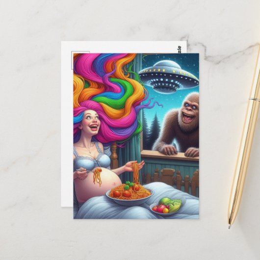 Spaghetti so Yummy ich habe keine Klausel, was ist Postkarte (Vorderseite/Rückseite Beispiel)