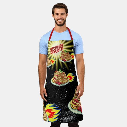 Spaghetti-Spaceship Backküche Schürze (Getragen)
