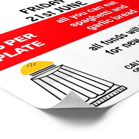 Spaghetti Spag Bowl Fundraiser Poster (Ecke)