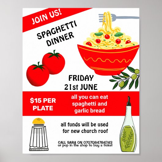 Spaghetti Spag Bowl Fundraiser Poster (Vorne)