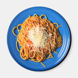 Spaghetti-Tafel mit Parmesan-Käse Magnet