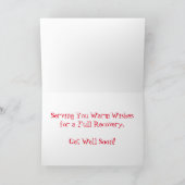 "Spaghetti Time" Get Well Card Karte (Innenseite)