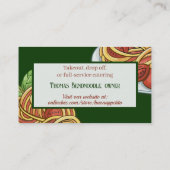 Spaghetti Tomate Italienische Küche Catering Koch Visitenkarte (Rückseite)