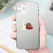 Spaghetti trifft Fleischbällchen Aufkleber (Telefon)