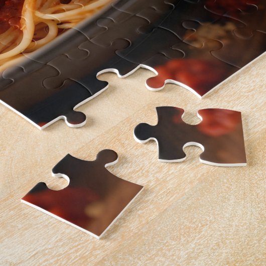 Spaghetti und Fleischbällchen auf Teller Puzzle (Seite)
