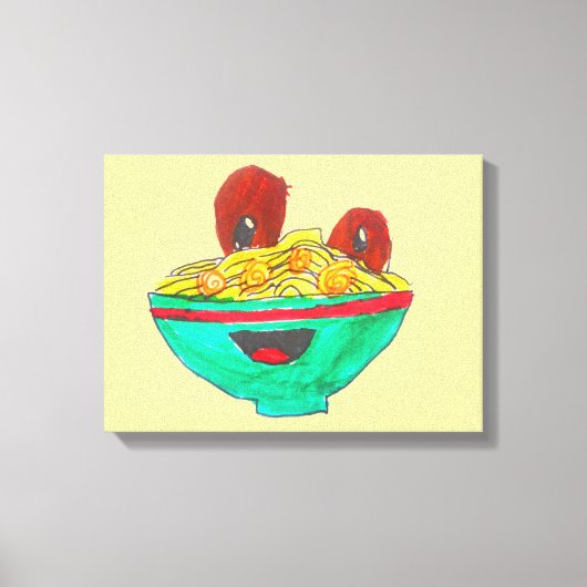 Spaghetti und Fleischbällchen Cartoon Art Leinwanddruck (Vorderseite)