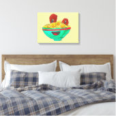Spaghetti und Fleischbällchen Cartoon Art Leinwanddruck (Insitu (Schlafzimmer))