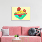 Spaghetti und Fleischbällchen Cartoon Art Leinwanddruck (Insitu (Wohnzimmer))