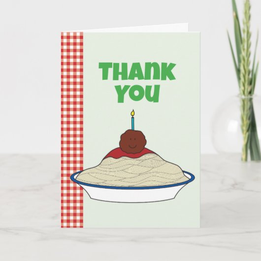 Spaghetti und Fleischbällchen Dankeskarten Dankeskarte (Vorderseite)