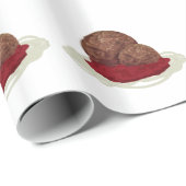 Spaghetti und Fleischbällchen mit Sauce Geschenkpapier (Rolleneckpunkt)