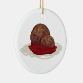 Spaghetti und Fleischbällchen mit Sauce Keramikornament (Rechts)