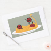 Spaghetti und Fleischbällchen Nudeln italienische  Rechteckiger Aufkleber (Umschlag)