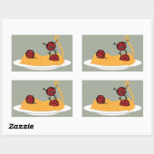 Spaghetti und Fleischbällchen Nudeln italienische  Rechteckiger Aufkleber (Blatt)