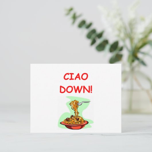 Spaghetti und Fleischbälle Postkarte (Stehend Vorderseite)