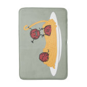 Spaghetti- und Fleischklöschenteigwarennudeln Badematte (Vorderseite Vertikal)