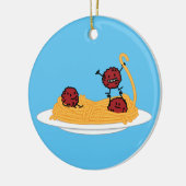 Spaghetti- und Fleischklöschenteigwarennudeln Keramikornament (Links)