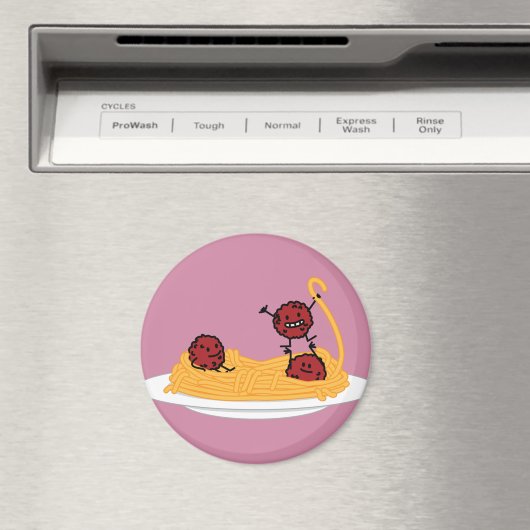 Spaghetti- und Fleischklöschenteigwarennudeln Magnet (In Situ (Geschirrspüler))